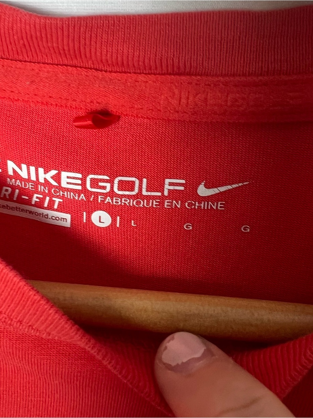 Nike Women’s Red Golf Short Sleeve Tee Shirt Large Loose Fit - Picture 5 of 5